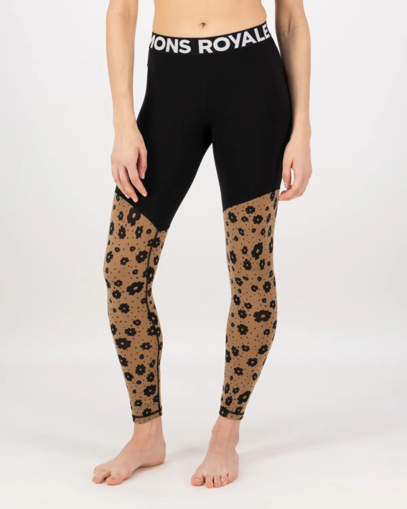 Mons Royale Cascade Merino Base Layer Legging, Aoraki Lily Toffee, Grösse M