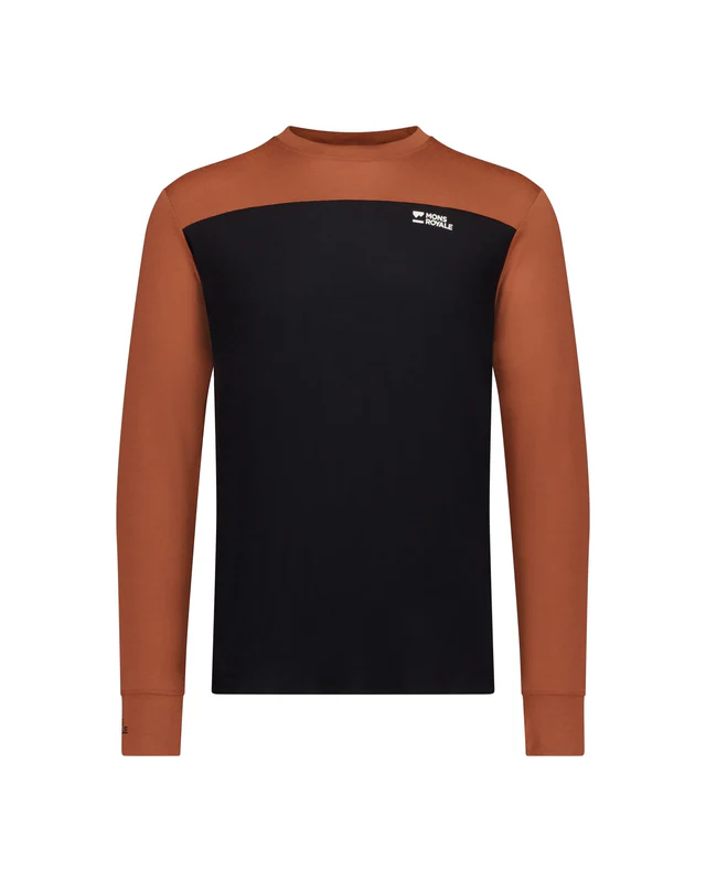 Mons Royale Yotei Merino Long Sleeve, Sienna / Black, Grösse M