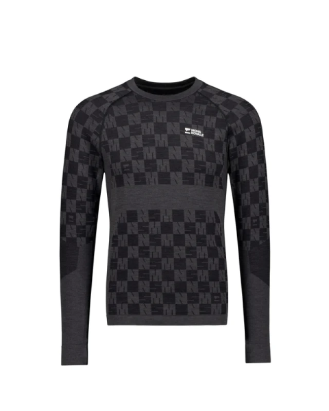 Mons Royale Ascender Merino Seamless Long Sleeve, Forged Iron / Black