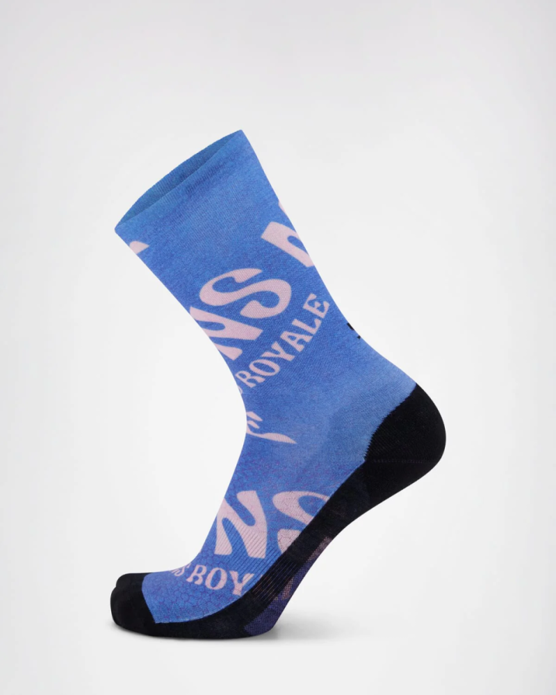 Mons Royale Atlas Merino Crew Sock Blue Trippy