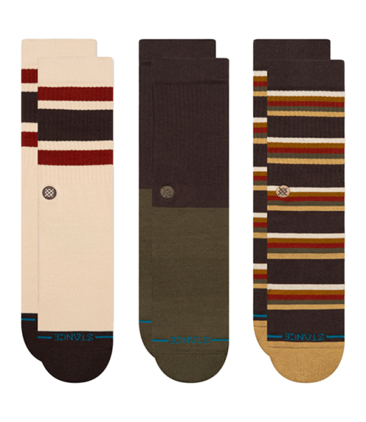 Stance Mill House 3 Pack Crew, dark brown, Grösse M