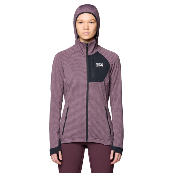 Mountain Hardwear W Polartec® Power Grid™ Full Zip Hoody, blackberry heather, black 513