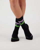 Mons Royale Signature Merino Crew Sock, Black / Lime / Pastel Purple, Grösse M