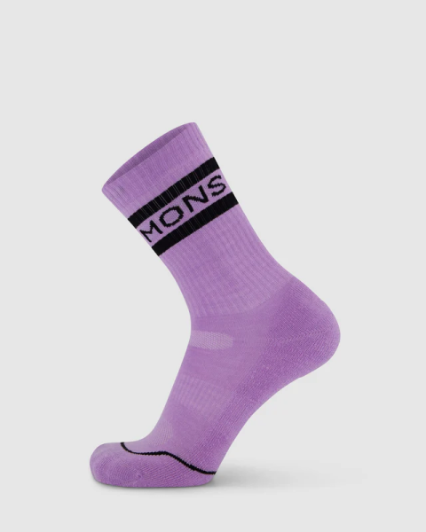 Mons Royale Signature Merino Crew Sock, Pastel Purple