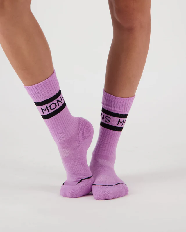 Mons Royale Signature Merino Crew Sock, Pastel Purple, Grösse S