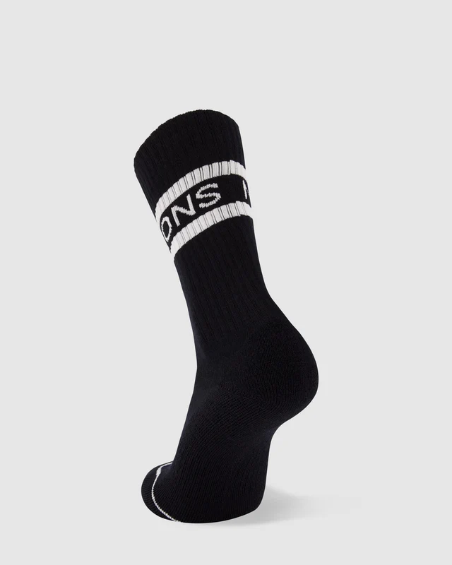 Mons Royale Signature Merino Crew Sock, Black / White, Grösse S
