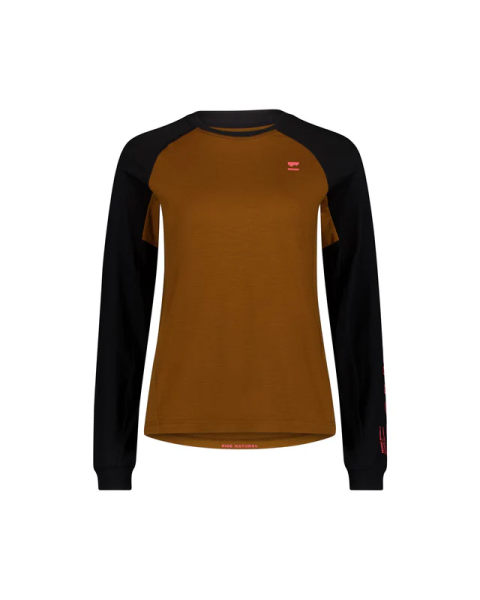 Mons Royale Tarn Merino Long Sleeve, Caramel / Black
