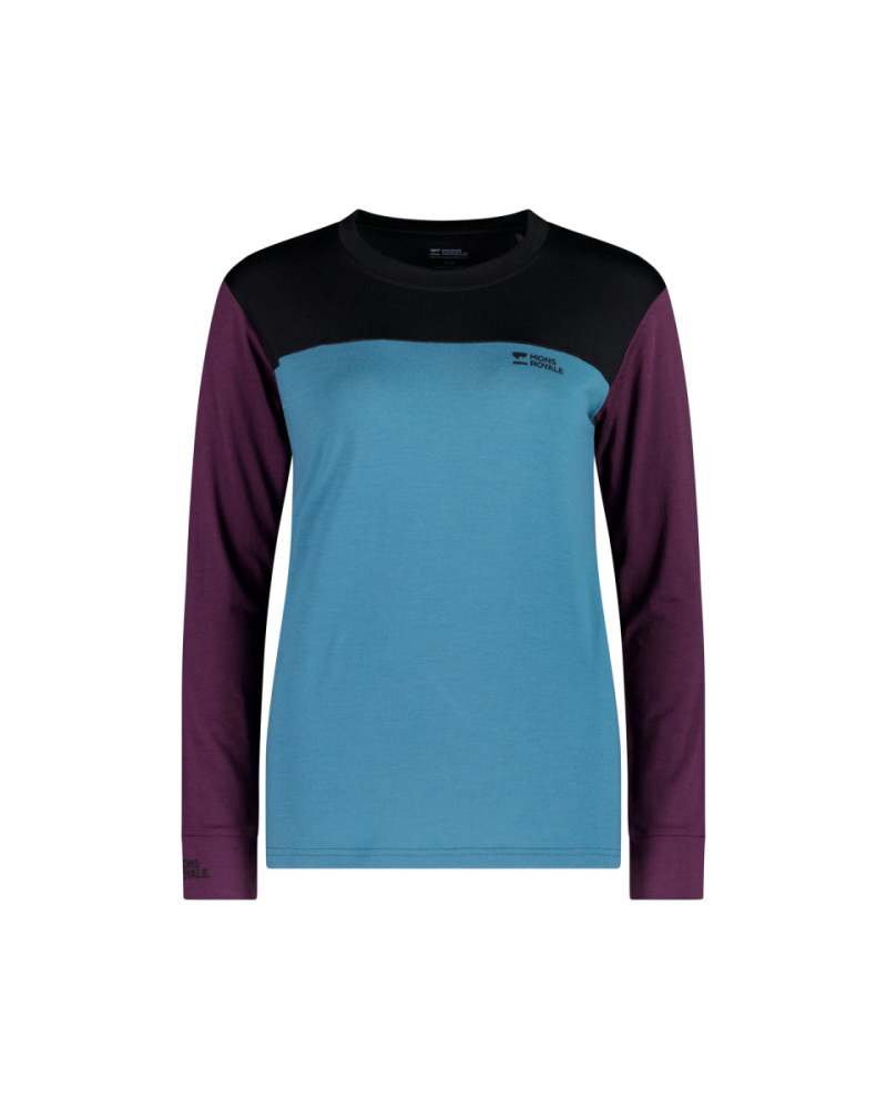 Mons Royale Yotei Merino Long Sleeve, Jasper / Fig / Black, Grösse L