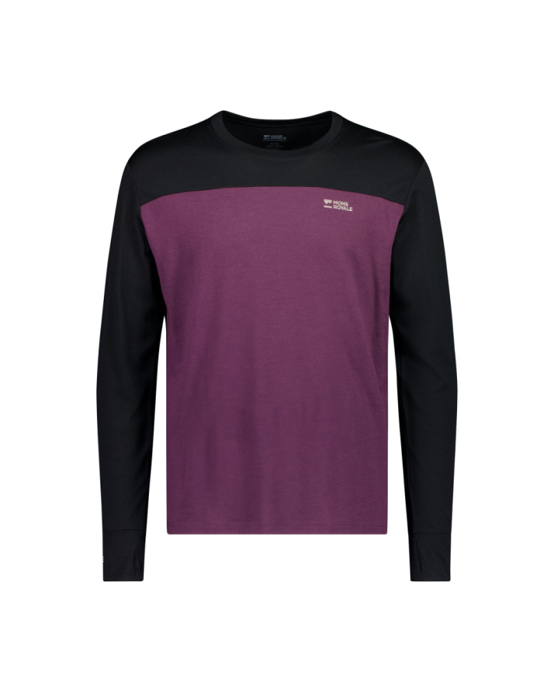 Mons Royale Yotei Merino Long Sleeve, Fig / Black, Grösse L