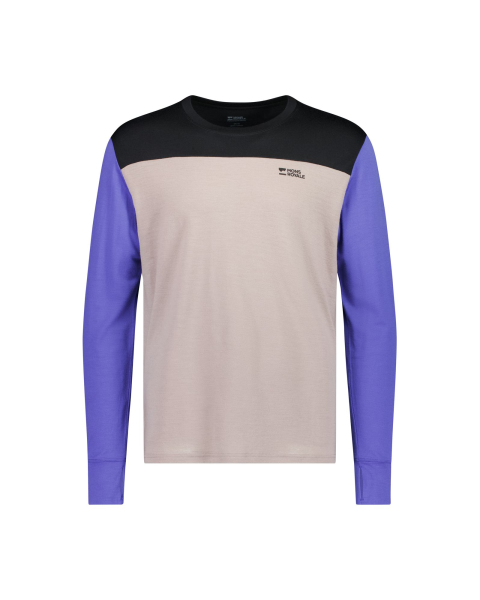 Mons Royale Yotei Merino Long Sleeve, Cinder / Blue Dusk / Black