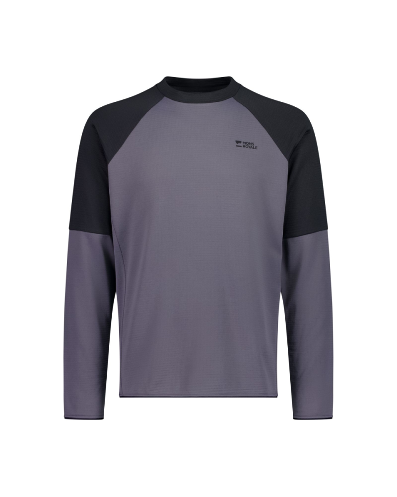 Mons Royale Quad Merino Fleece Pullover, Volcano / Black, Grösse XL