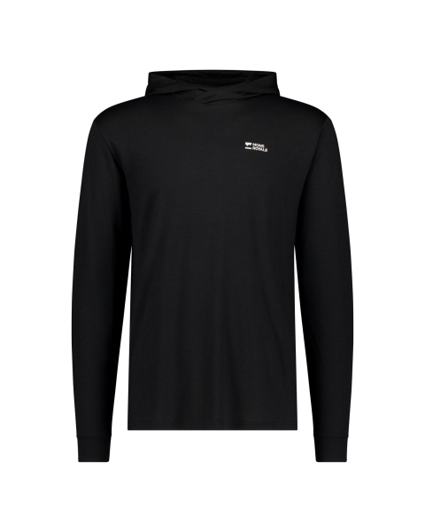 Mons Royale Pivot Merino Long Sleeve Hood, Black