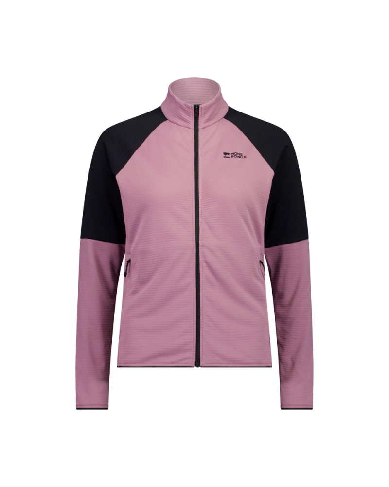 Mons Royale Quad Merino Fleece Jacket, Sierra Pink / Black, Grösse L