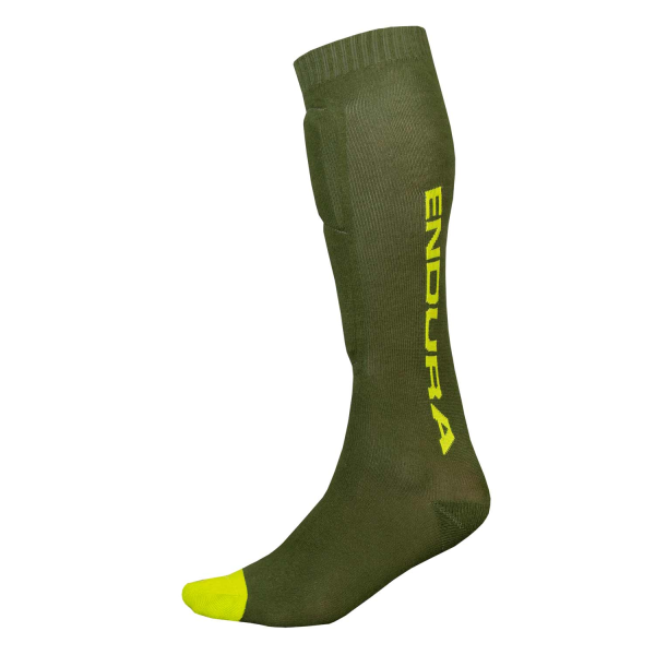 Endura SingleTrack Schienbeinprotektor Socken: Waldgrün - S-M