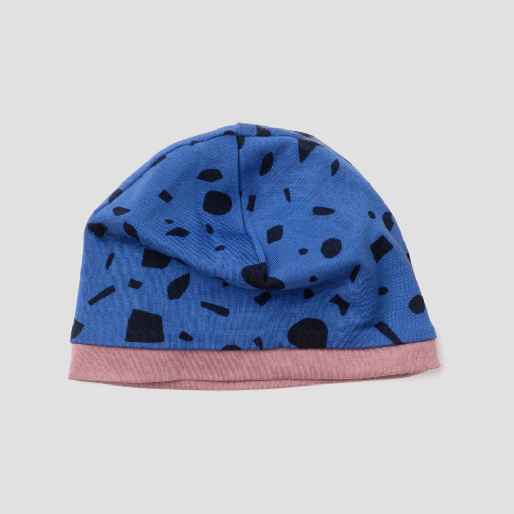 Namuk Diem Merino Beanie "Underground" Dark rose/Blue marin S/M