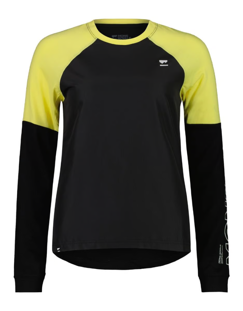 Mons Royale W Tarn Merino Shift Wind Jersey Black / Limelight L