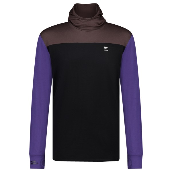 Mons Royale Yotei Powder Hood LS, Violet / Cedar / Black, Grösse XL