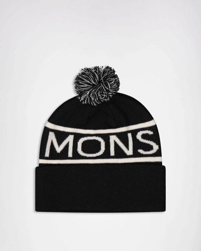 Mons Royale McCloud Pom Pom Merino Beanie Black / White OS