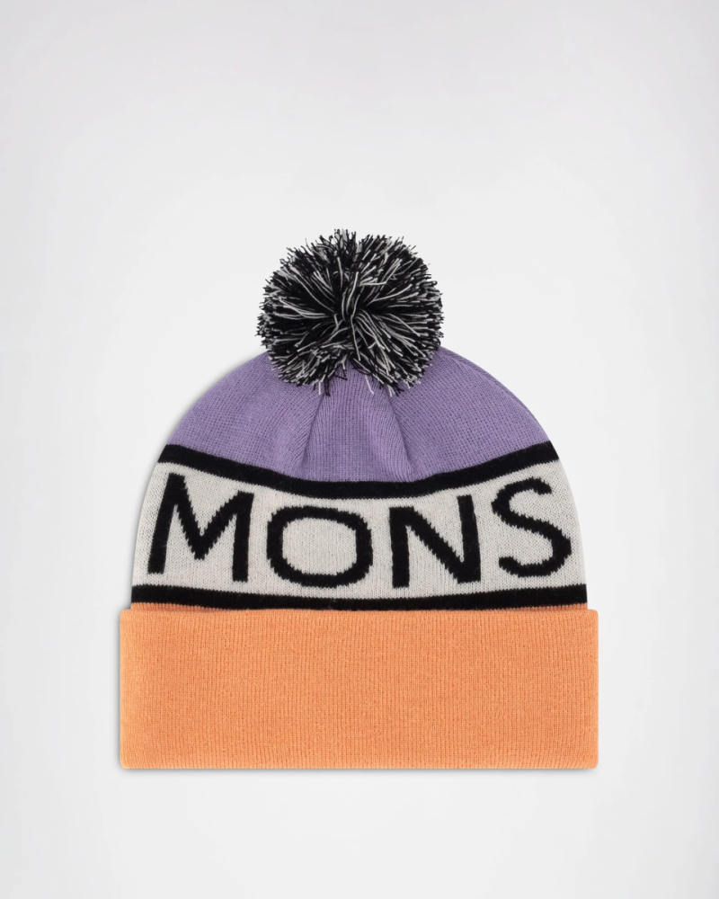 Mons Royale McCloud Pom Pom Beanie, Lupin / Punch / White, Grösse OS