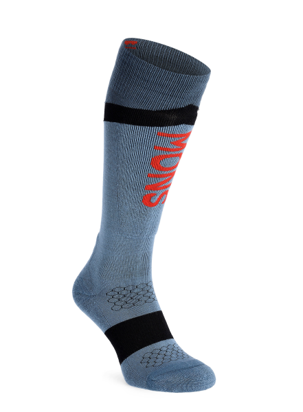 Mons Royale Ultra Cushion Merino Snow Sock Blue Slate / Black