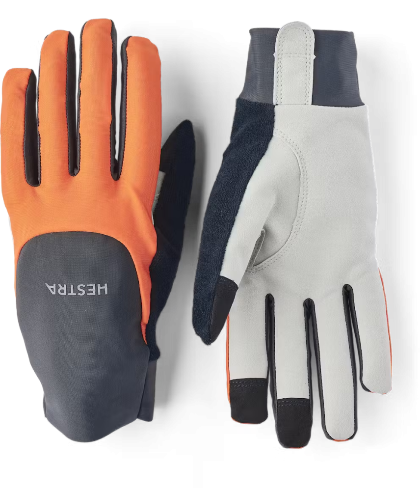 Hestra Sprint Long - 5 finger Orange / Dark grey