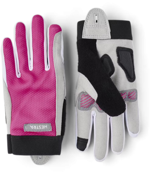 Hestra Bike Guard Jr. Long - 5 finger Neon pink