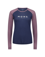 Mons Royale Icon Merino Raglan Long Sleeve, Midnight / Mauve, Grösse L