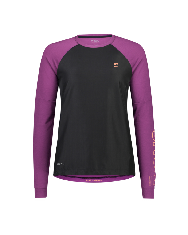 Mons Royale Tarn Merino Bike Wind Jersey, Black / Ultraviolet, Grösse XL