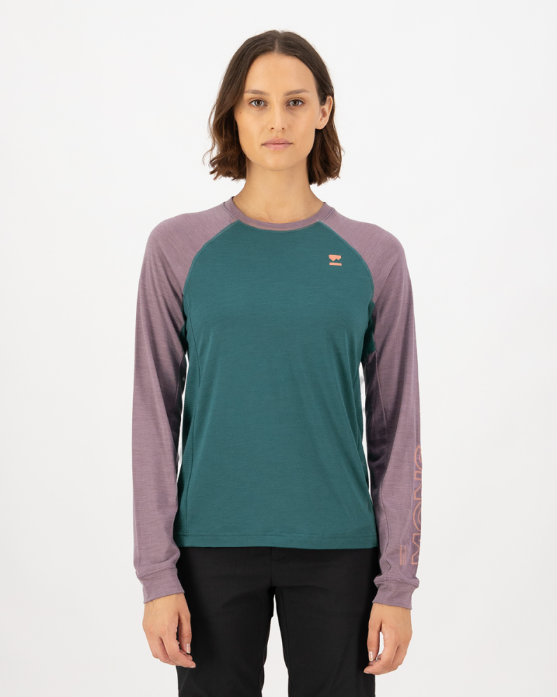 Mons Royale Tarn Merino Long Sleeve, Abyss / Mauve, Grösse XL