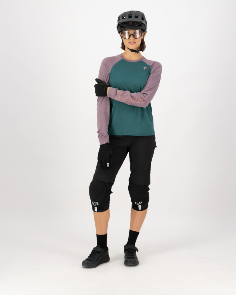 Mons Royale Tarn Merino Long Sleeve, Abyss / Mauve, Grösse XL