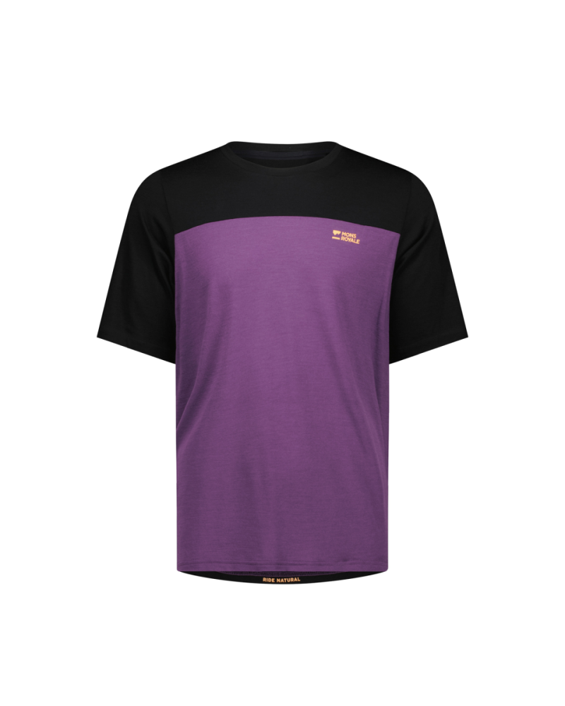 Mons Royale Diversion Merino Bike Jersey Short Sleeve, Boysenberry / Black, Grösse S