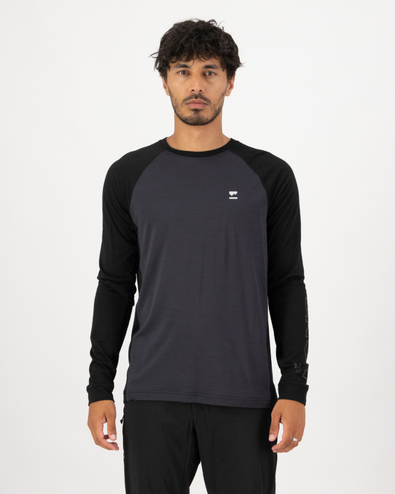 Mons Royale Tarn Merino Long Sleeve, 9 Iron / Black, Grösse L