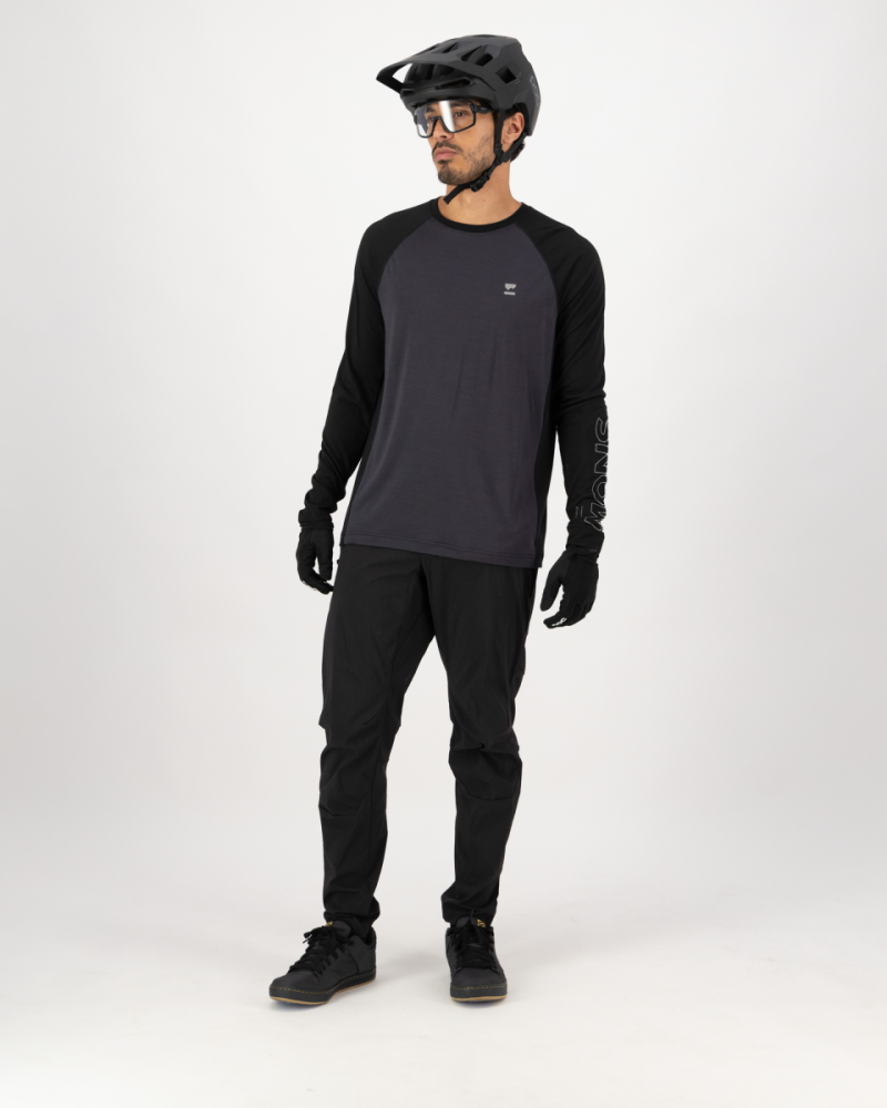 Mons Royale Tarn Merino Long Sleeve, 9 Iron / Black, Grösse L