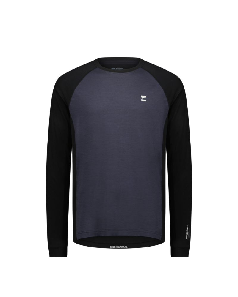 Mons Royale Tarn Merino Long Sleeve, 9 Iron / Black, Grösse L