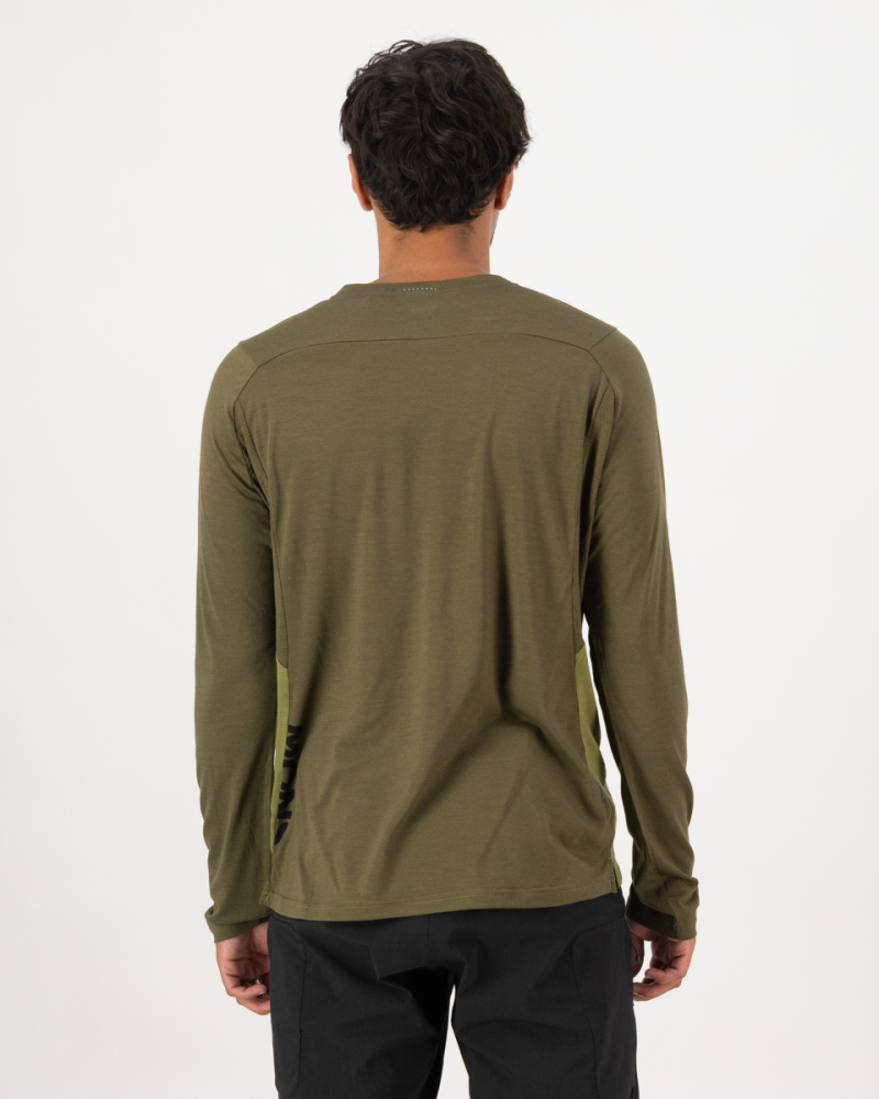 Mons Royale Diversion Merino Bike Jersey Long Sleeve, Fern / Olive, Grösse L