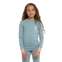 Namuk Uil Merino Longsleeve "Elo", Ice blue / Sunset rose, 116/122